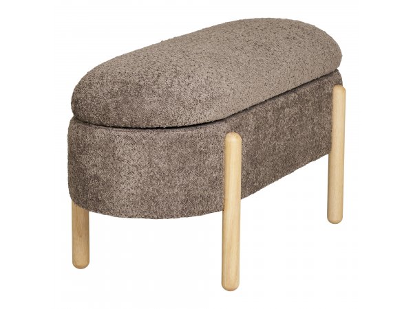 Lavice Branca, hnědá, bouclé, 98×41×48 cm – House Nordic