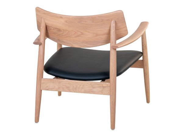 Křeslo Olvera, dubové dřevo a černý sedák z PU kůže – House Nordic