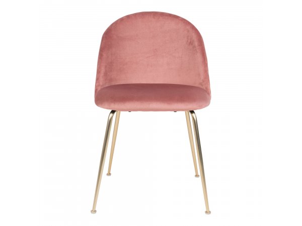 Jídelní židle Geneve, růžový samet, mosazné nohy – House Nordic