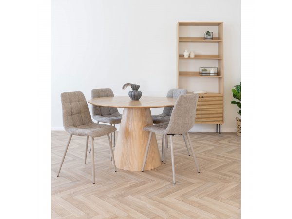 Jídelní židle Middelfart, šedá látka, šedé kovové nohy – House Nordic