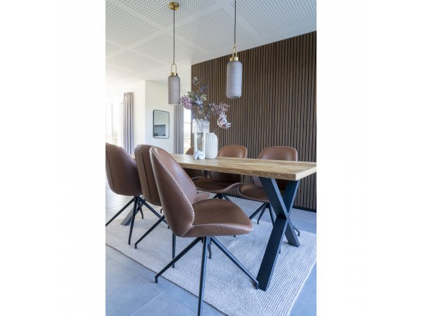 Jídelní otočná židle Monte Carlo, vintage hnědá ekokůže, 60×50×88 cm – House Nordic