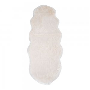 Koberec Lambskin Artificial, umělá ovčí kožešina, slonovinový, 60×180 cm – House Nordic