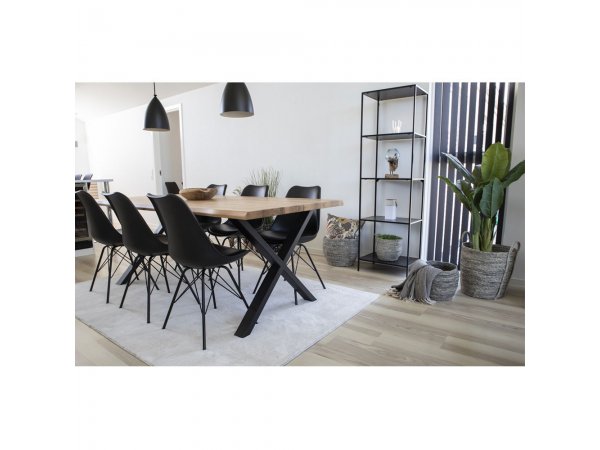 Jídelní židle Oslo, černá, PU kůže, černé kovové nohy – House Nordic