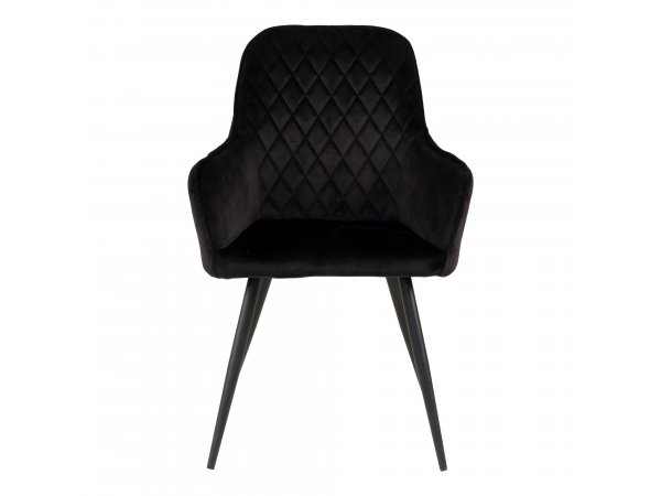 Jídelní židle Harbo, samet, černá, 65×57×87 cm – House Nordic