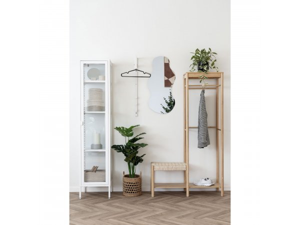 Věšák na oblečení Ember s lavicí, bambus/papírový výplet, přírodní, 95×36×165 cm – House Nordic