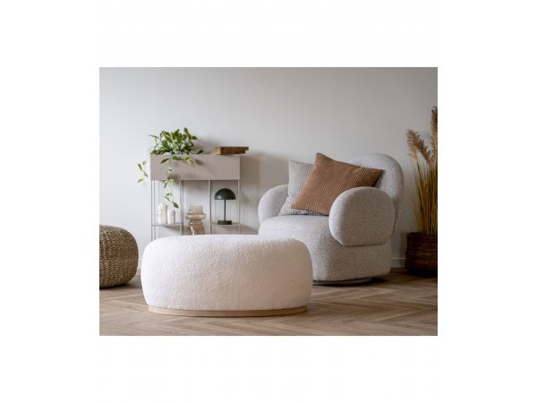 Taburet Manhattan, teddy, bílý, 54,5×88,5×36 cm – House Nordic