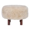 Taburet Inverness, světle hnědý bouclé, Ø50×33 cm – House Nordic
