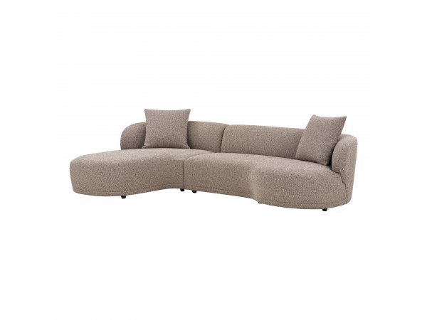 Rohová pohovka Kingston, levý roh, bouclé, světle hnědá, 265×150 cm – House Nordic