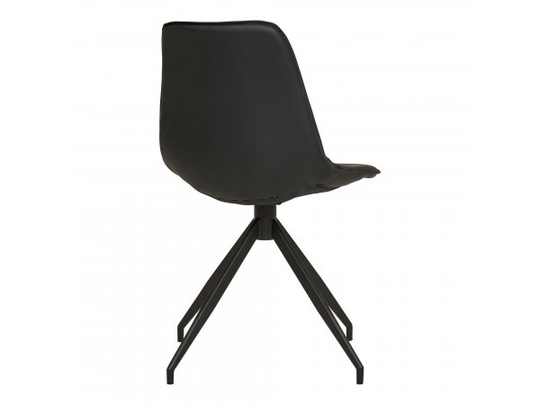 Jídelní židle Monaco, otočná, PU, černá, černé nohy – House Nordic