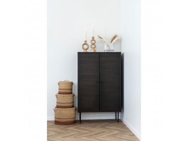 Kyoto skříň, 2 dvířka, dubová dýha, kouřová, 80×40×130 cm – House Nordic