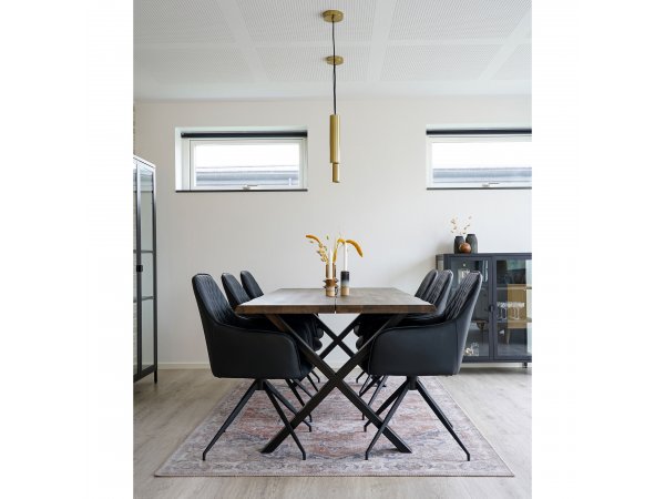 Jídelní otočná židle Harbo, černá ekokůže, 56×62×89 cm – House Nordic