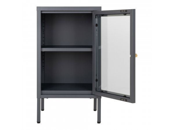 Dalby skříňka, 1 skleněné dvířka, šedá, 35×38×70 cm – House Nordic