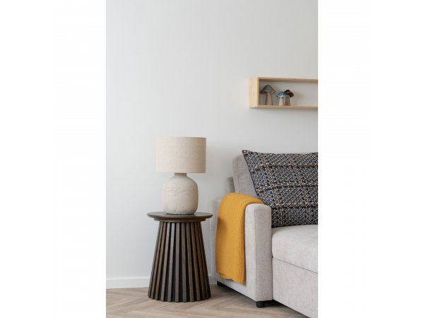 Odkládací stolek Osaka smoked, kulatý, dubová dýha, Ø40×50 cm – House Nordic