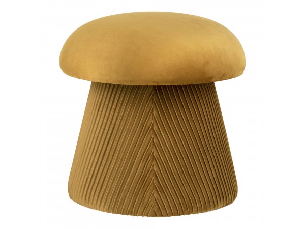 Taburet Hampton, sametový, barva hořčicová, Ø41×39 cm – House Nordic