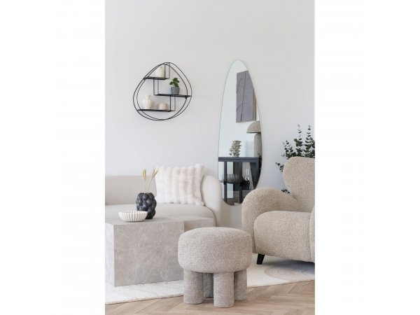 Taburet Canberra, kulatý, polyester, světle šedý, ø43×43 cm – House Nordic