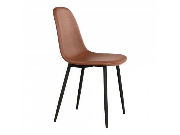 Jídelní židle Stockholm, vintage světle hnědá, koženka – House Nordic