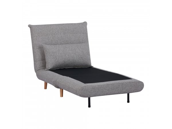 Křeslo Marlow, rozkládací, šedá, s přírodními dřevěnými nohami – House Nordic