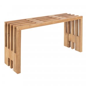 Zahradní lavice Benidorm, teak, přírodní, 90×30×49 cm – House Nordic