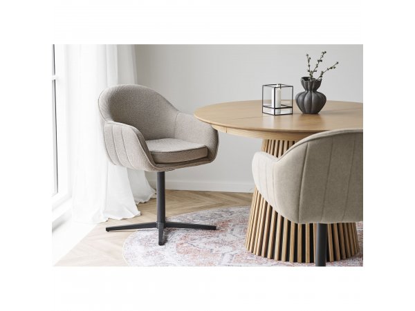 Jídelní židle Tamera, s otočnou funkcí, světle šedá, černé nohy – House Nordic