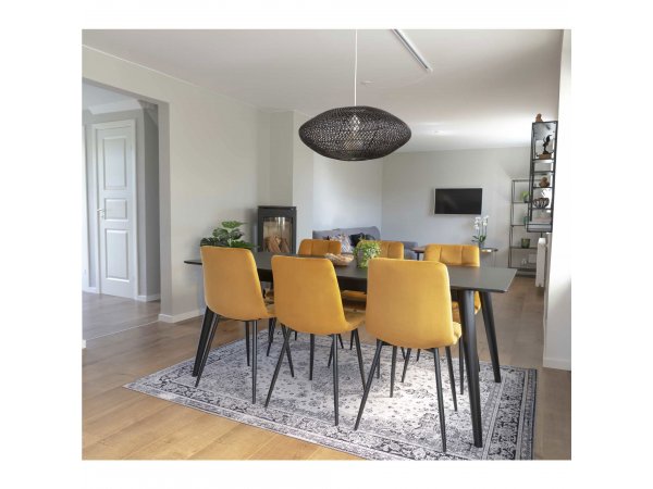Jídelní židle Middelfart, sametová, hořčicově žlutá – House Nordic