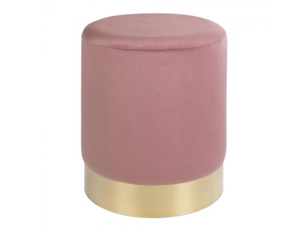 Taburet Gamby, samet, růžový, Ø34×43 cm – House Nordic