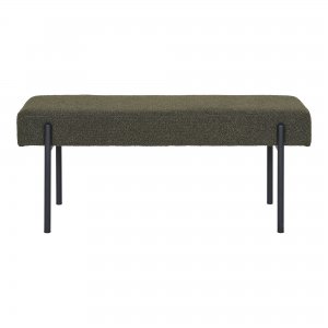 Lavice Swindon, bouclé, tmavě zelená, 100×36×42,5 cm – House Nordic