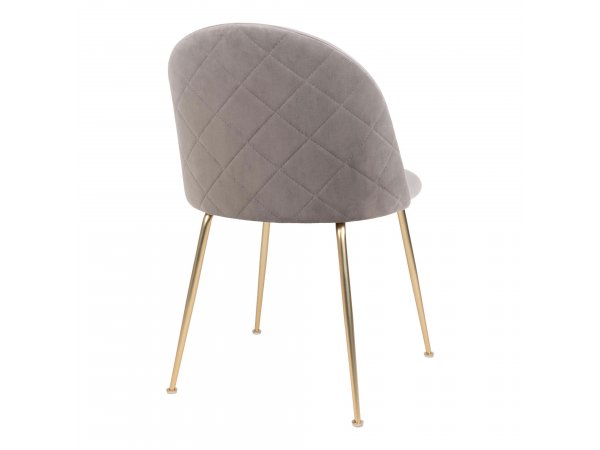 Jídelní židle Geneve, šedý samet, mosazné nohy – House Nordic