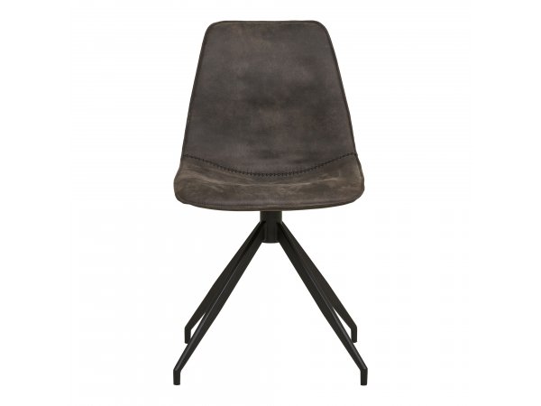 Jídelní židle Monaco, otočná, mikrovlákno, šedá, černé nohy – House Nordic