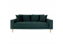 Pohovka Lido, 2,5místná, samet, zelená, 180×93×76 cm – House Nordic