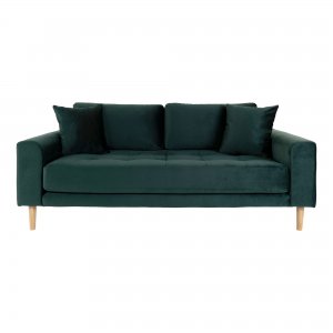 Pohovka Lido, 2,5místná, samet, zelená, 180×93×76 cm – House Nordic