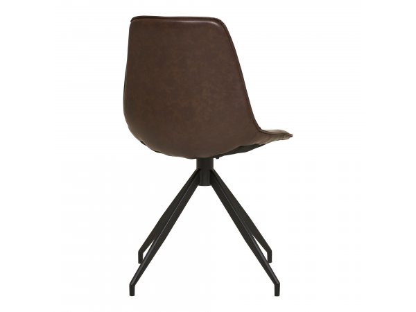 Jídelní židle Monaco, otočná, tmavě hnědá ekokůže, černé kovové nohy – House Nordic