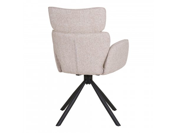 Jídelní židle Cordoba, otočná, písková bouclé, černý kov – House Nordic