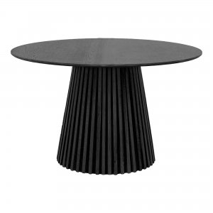 Jídelní stůl Osaka černý, kulatý, dubová dýha, Ø120×75 cm – House Nordic