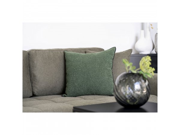 Polštář Lismore, bouclé, tmavě zelená, 45×45 cm – House Nordic