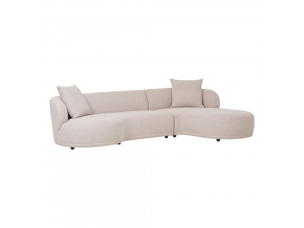 Rohová sedací souprava Kingston, pravý roh, bouclé, béžová, 256×148 cm – House Nordic