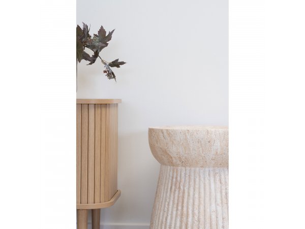 Odkládací stolek Bonn, přírodní fiberclay, Ø37×43 cm – House Nordic