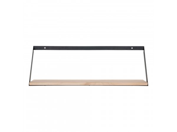 Basel nástěnná police, ocel a borovice, přírodní, 55×14×18 cm – House Nordic