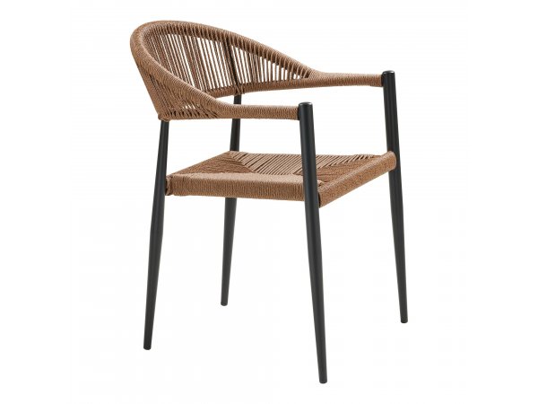 Zahradní židle Canari, přírodní ratan, černý rám – House Nordic