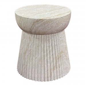 Odkládací stolek Bonn, přírodní fiberclay, Ø37×43 cm – House Nordic