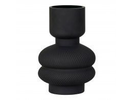 Váza skleněná, černá, ø15×22 cm – House Nordic
