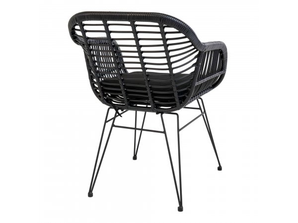 Zahradní křeslo Trieste, polyratan, černé, 60×57×82 cm – House Nordic