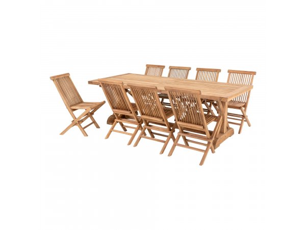 Zahradní set Volos & Toledo, přírodní teak, pro 8 osob – House Nordic