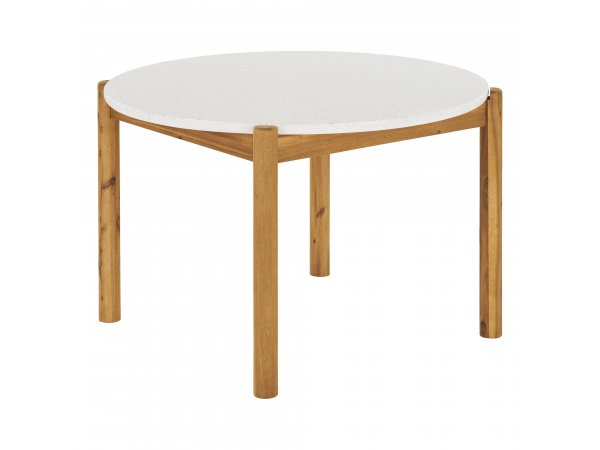 Zahradní jídelní stůl Terracina, kulatý, akáciové dřevo a teraco, Ø120×76 cm – House Nordic