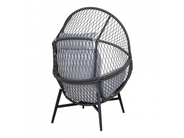 Zahradní křeslo Rosario, černé / šedé, 73×74×103 cm – House Nordic