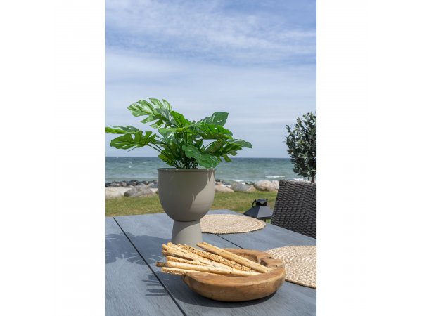 Květináč Amalfi, ocel, béžovošedý, Ø19 × 27 cm – House Nordic