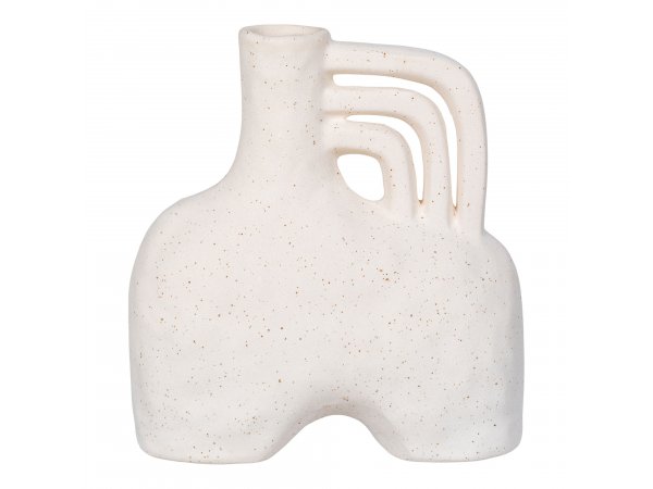 Váza keramická, béžová, 8×18,5×19,5 cm – House Nordic