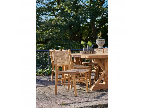 Zahradní jídelní židle Derby bez područek, teak/polyratan, přírodní – House Nordic