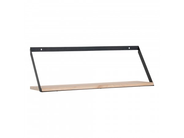 Basel nástěnná police, ocel a borovice, přírodní, 55×14×18 cm – House Nordic