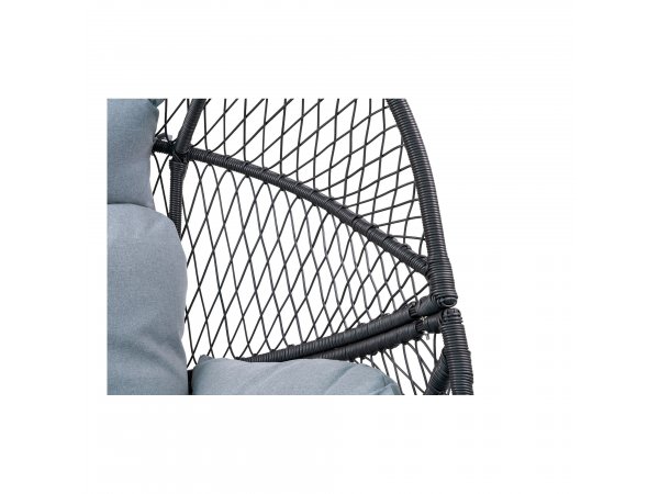 Zahradní křeslo Rosario, černé / šedé, 73×74×103 cm – House Nordic