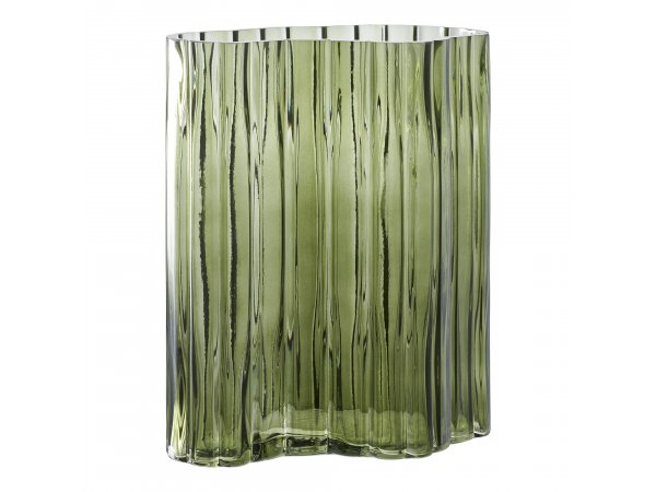 Váza skleněná, kouřově zelená, 12×21,5×26,5 cm - House Nordic